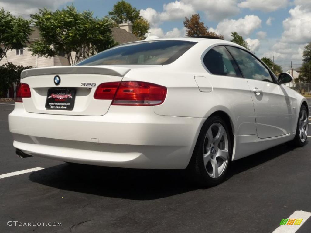 2007 3 Series 328i Coupe - Alpine White / Saddle Brown/Black photo #3