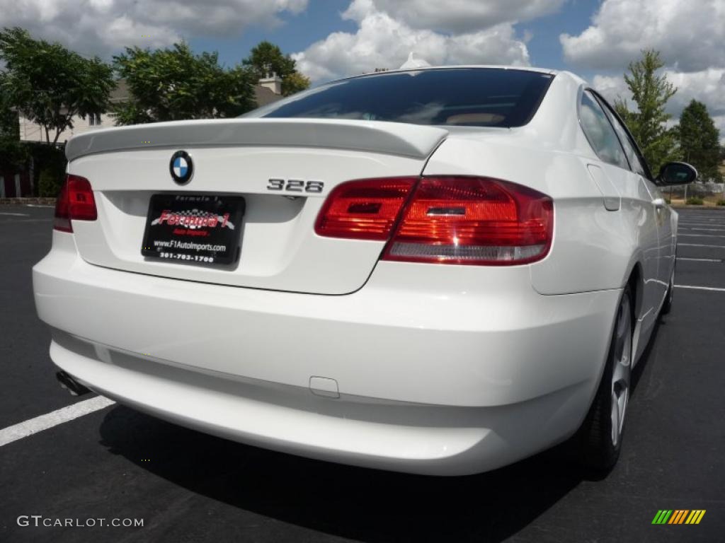 2007 3 Series 328i Coupe - Alpine White / Saddle Brown/Black photo #15