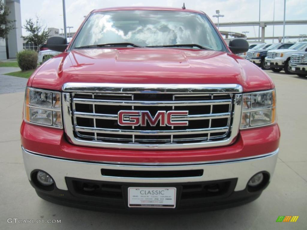 2010 Sierra 1500 SLE Extended Cab 4x4 - Fire Red / Cocoa/Light Cashmere photo #5