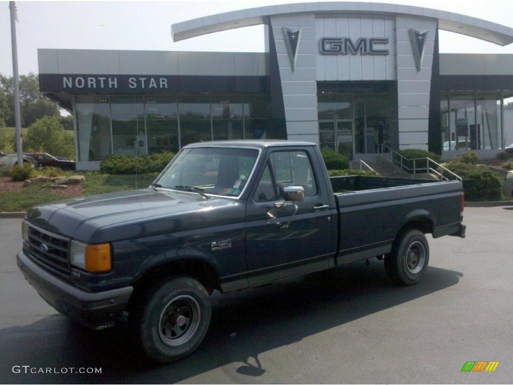 1989 F150 Regular Cab 4x4 - Dark Shadow Blue Metallic / Dark Charcoal photo #1