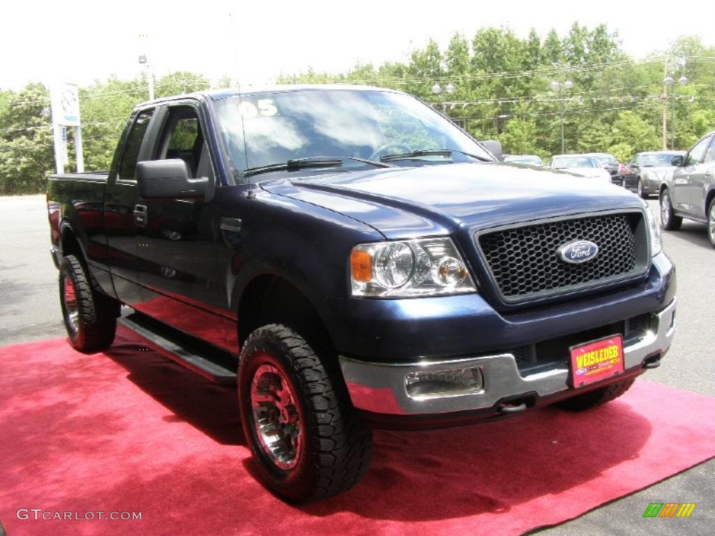 2005 F150 XLT SuperCab 4x4 - True Blue Metallic / Medium Flint Grey photo #5