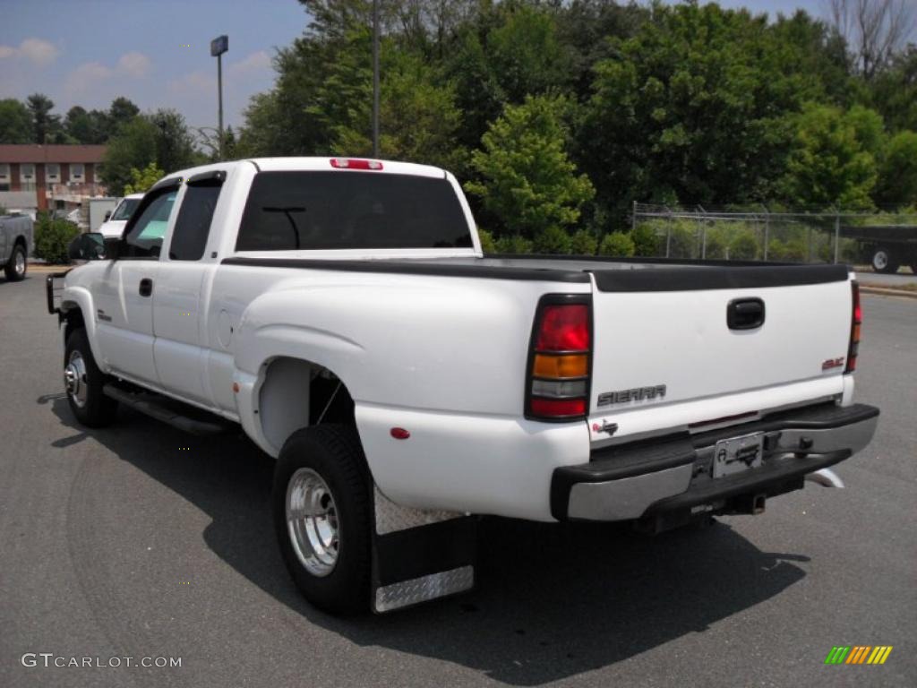 2003 Sierra 3500 SLT Extended Cab Dually - Summit White / Neutral photo #2