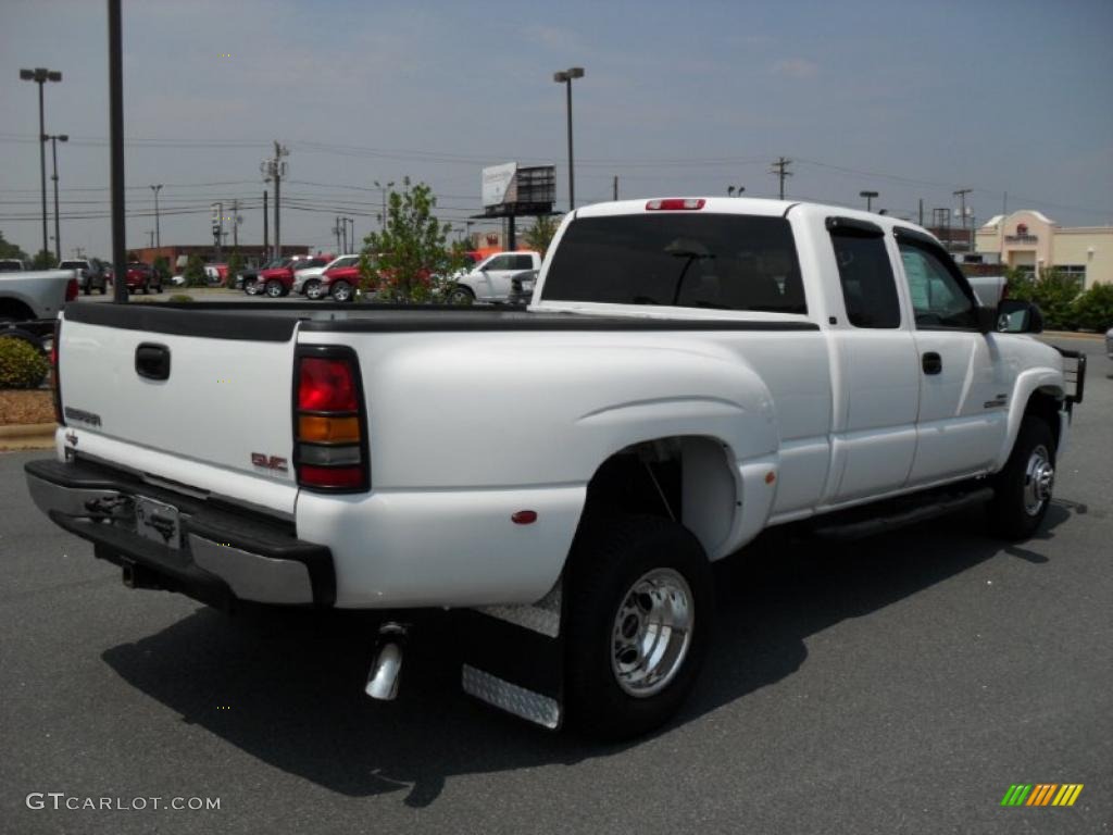 2003 Sierra 3500 SLT Extended Cab Dually - Summit White / Neutral photo #4