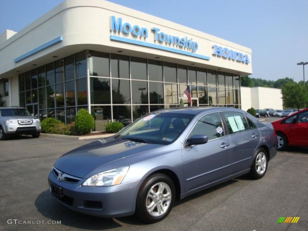 2007 Accord EX Sedan - Cool Blue Metallic / Gray photo #1