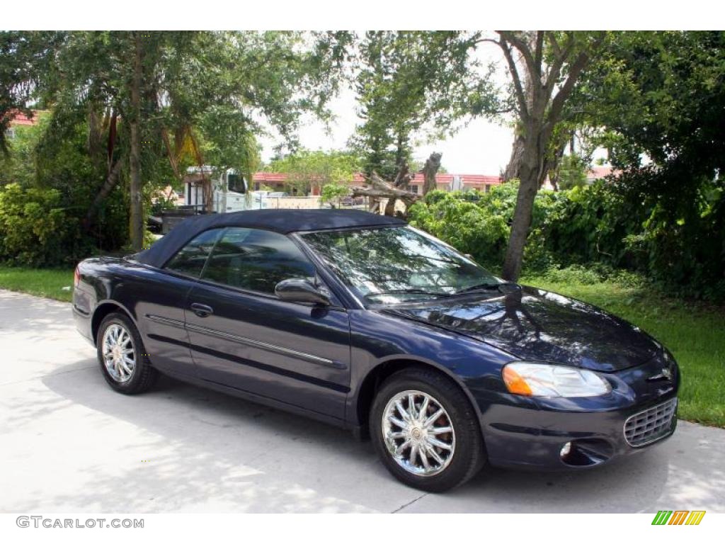 2002 Sebring Limited Convertible - Deep Sapphire Blue Pearl / Dark Slate Gray photo #12