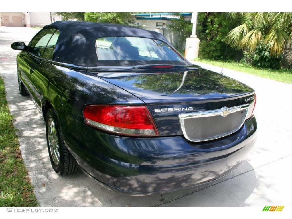 2002 Sebring Limited Convertible - Deep Sapphire Blue Pearl / Dark Slate Gray photo #17