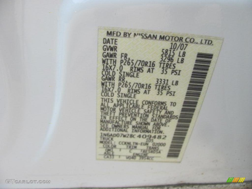 2008 Frontier SE Crew Cab 4x4 - Avalanche White / Beige photo #15