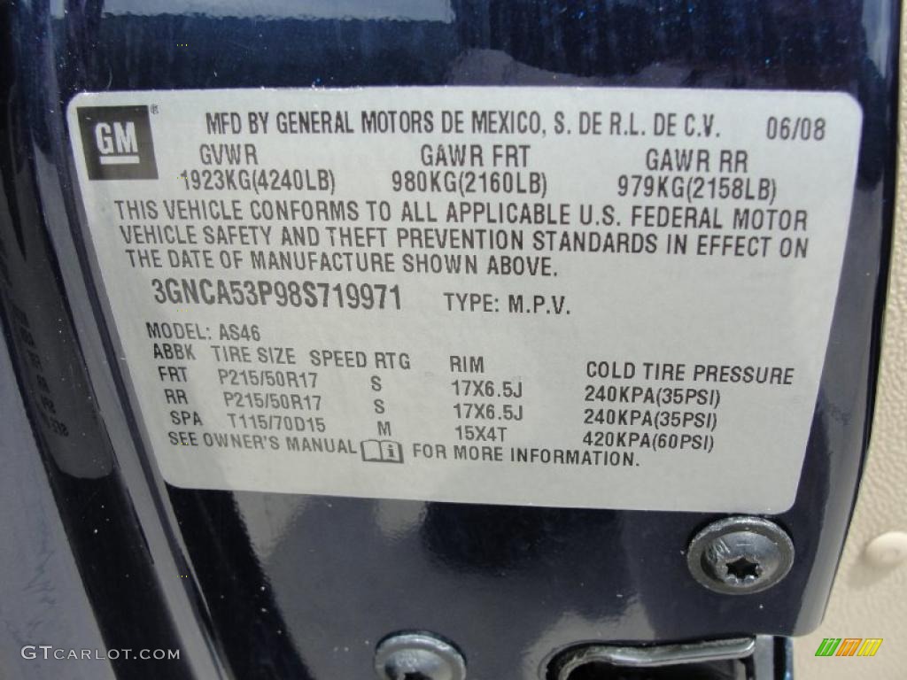 2008 HHR LT - Imperial Blue Metallic / Cashmere Beige photo #47