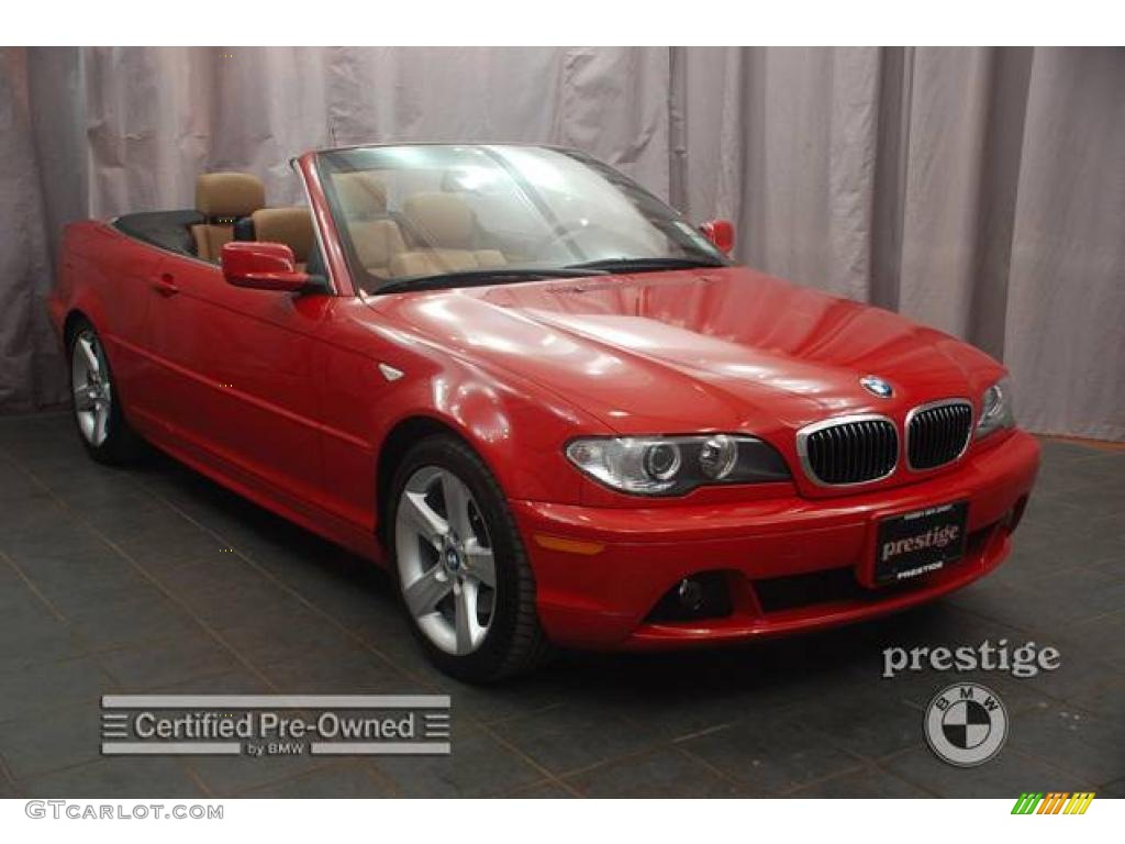 2006 3 Series 325i Convertible - Electric Red / Sand photo #8