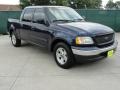 2002 True Blue Metallic Ford F150 Lariat SuperCrew  photo #1