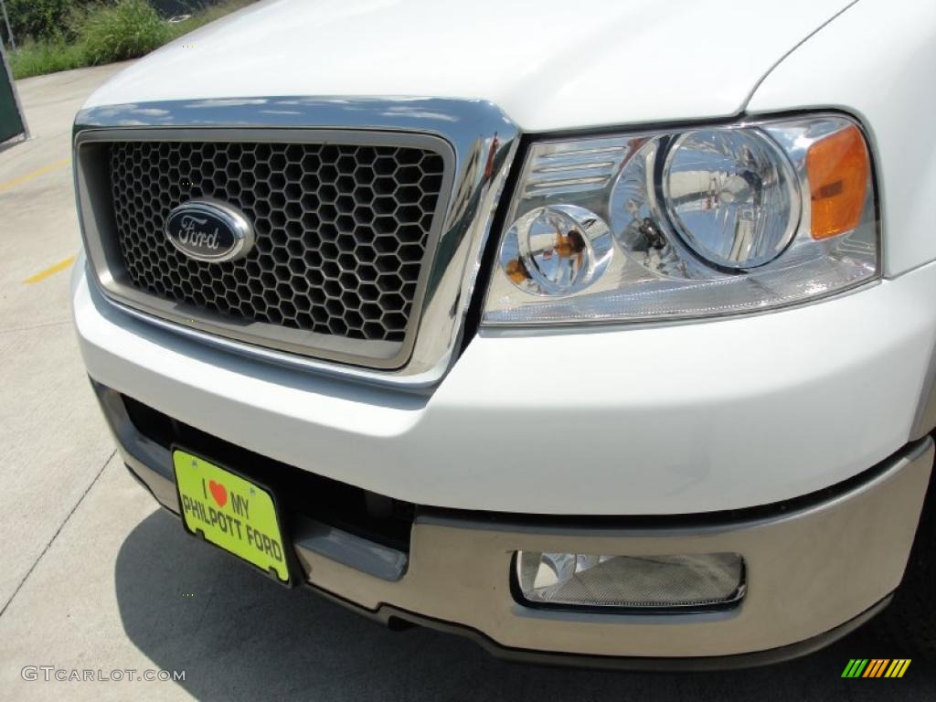 2005 F150 Lariat SuperCab - Oxford White / Tan photo #12