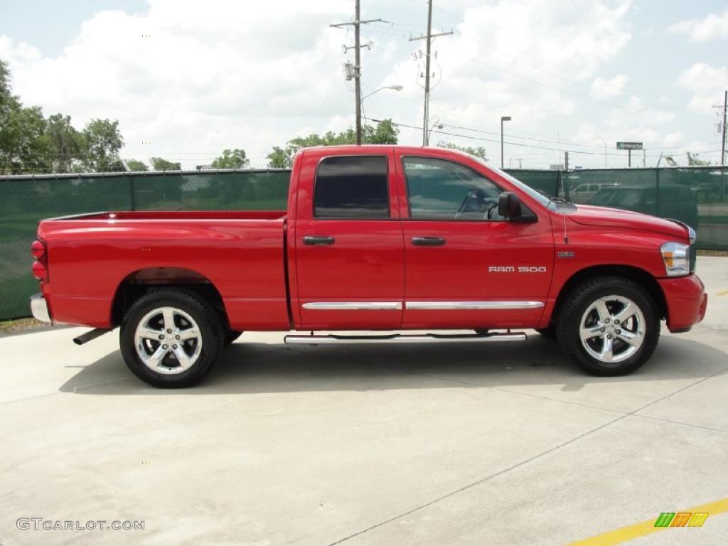 2007 Ram 1500 Laramie Quad Cab - Flame Red / Medium Slate Gray photo #2