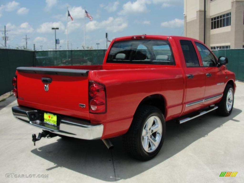 2007 Ram 1500 Laramie Quad Cab - Flame Red / Medium Slate Gray photo #3