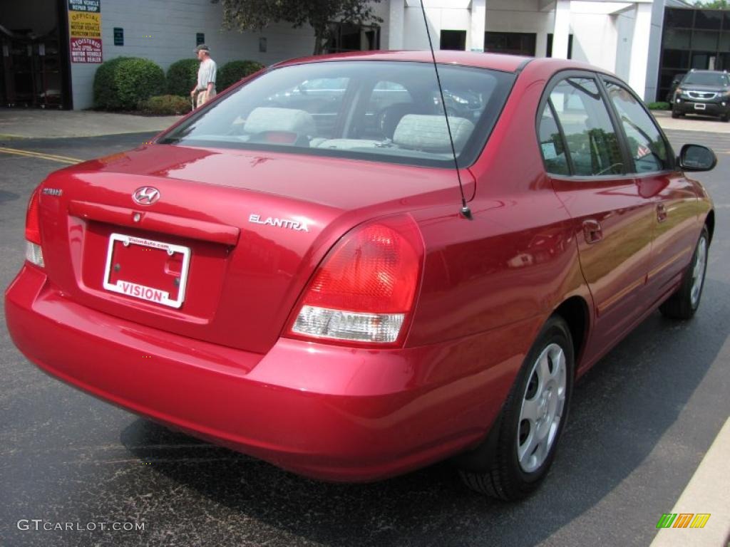2003 Elantra GLS Sedan - Chianti Red / Gray photo #2