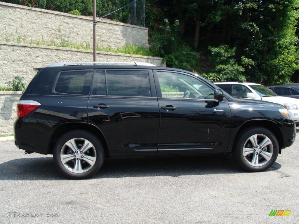 2009 Highlander Sport 4WD - Black / Sand Beige photo #8