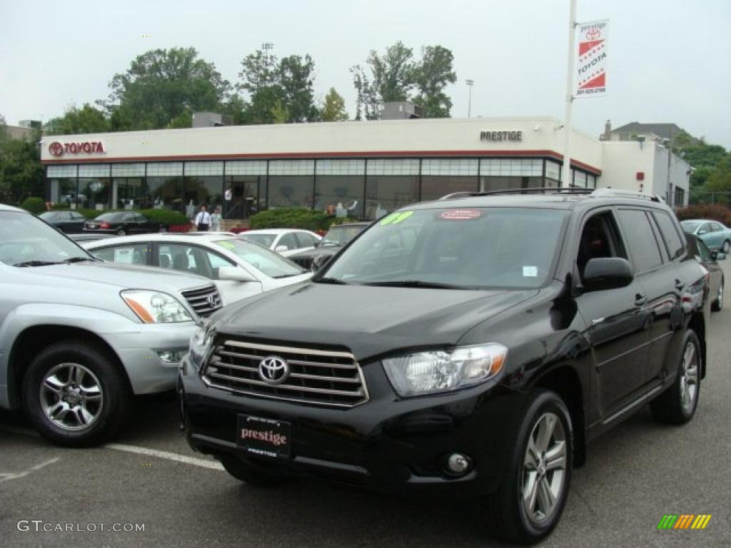 2009 Highlander Sport 4WD - Black / Black photo #1