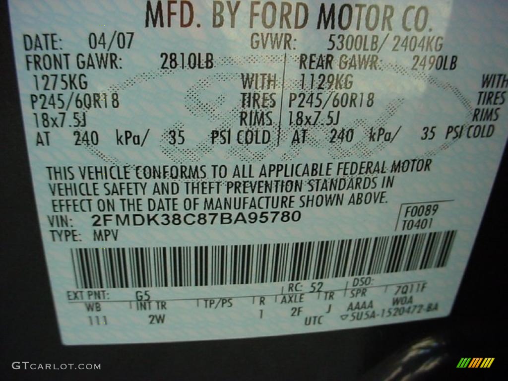 2007 Edge SEL - Carbon Metallic / Charcoal Black photo #30