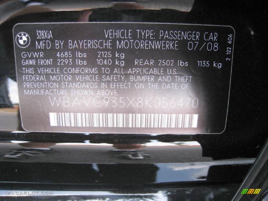 2008 3 Series 328xi Sedan - Jet Black / Black photo #15