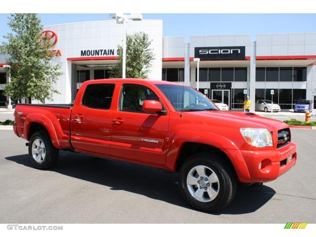 2007 Tacoma V6 TRD Sport Double Cab 4x4 - Radiant Red / Taupe photo #1