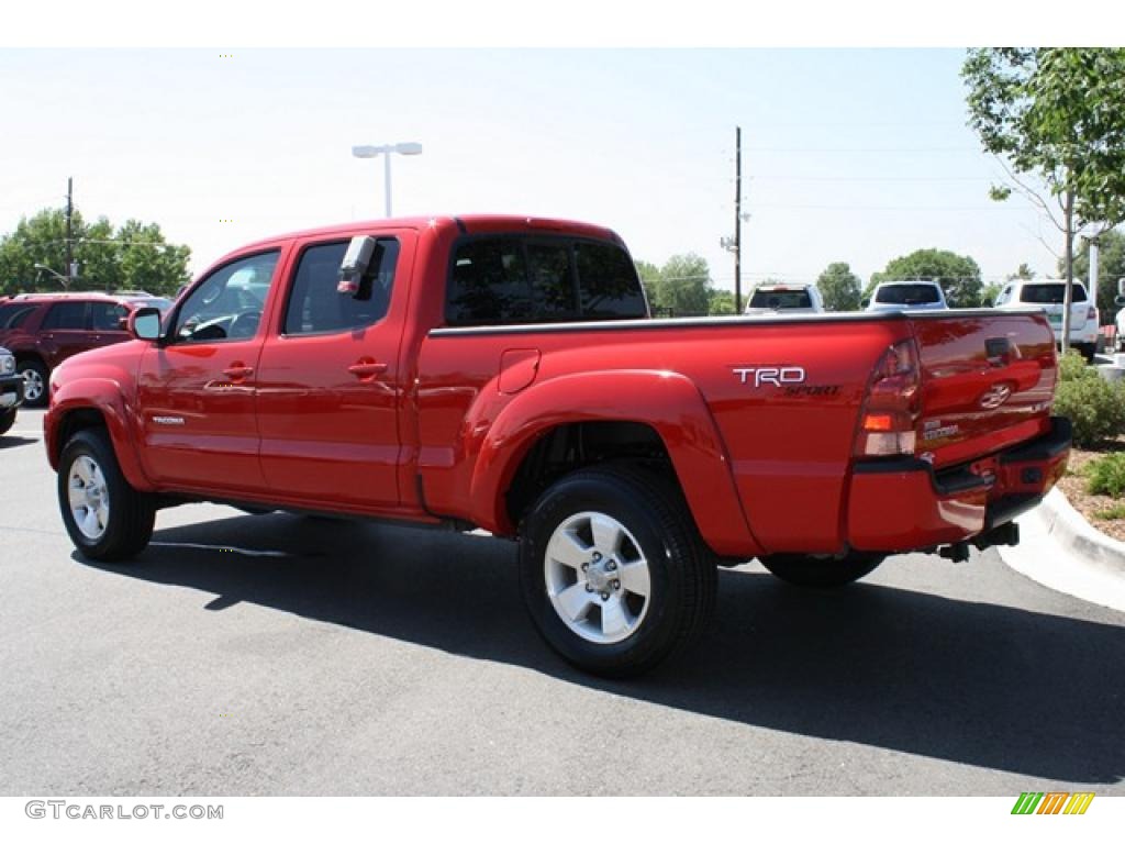 2007 Tacoma V6 TRD Sport Double Cab 4x4 - Radiant Red / Taupe photo #4