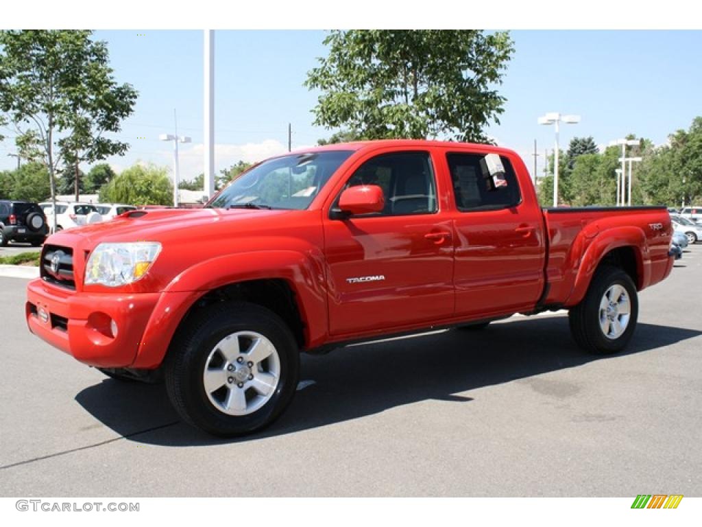 2007 Tacoma V6 TRD Sport Double Cab 4x4 - Radiant Red / Taupe photo #5