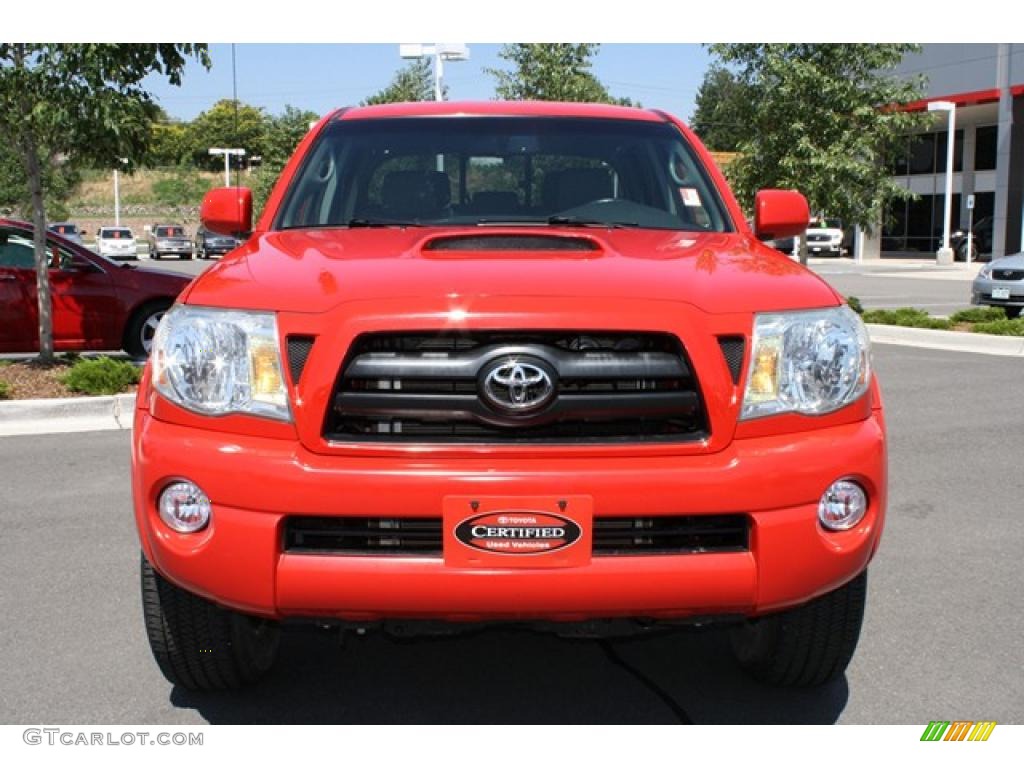 2007 Tacoma V6 TRD Sport Double Cab 4x4 - Radiant Red / Taupe photo #6