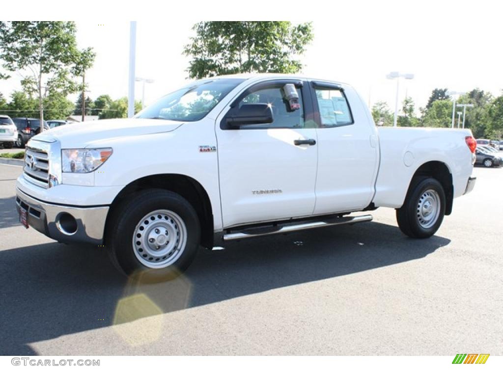 2008 Tundra Double Cab 4x4 - Super White / Graphite Gray photo #5