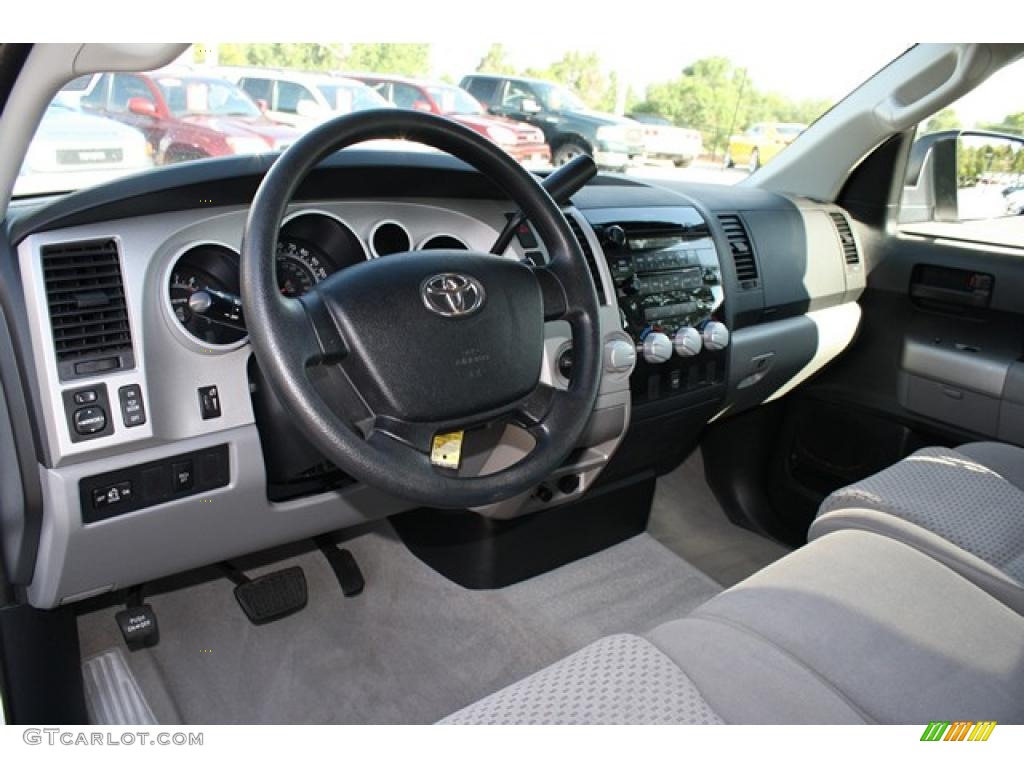 2008 Tundra Double Cab 4x4 - Super White / Graphite Gray photo #14