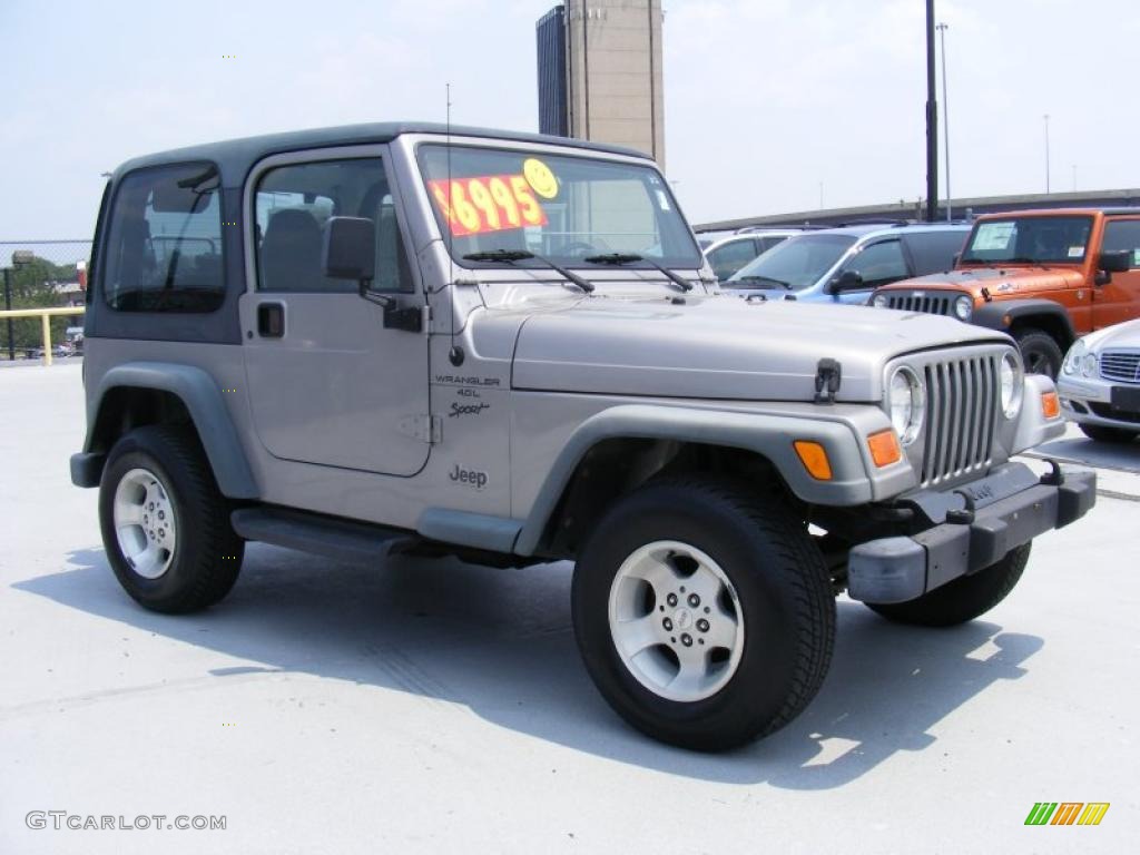 2000 Wrangler Sport 4x4 - Silverstone Metallic / Agate photo #3