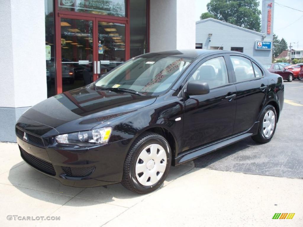 2010 Lancer DE - Tarmac Black Pearl / Beige photo #1