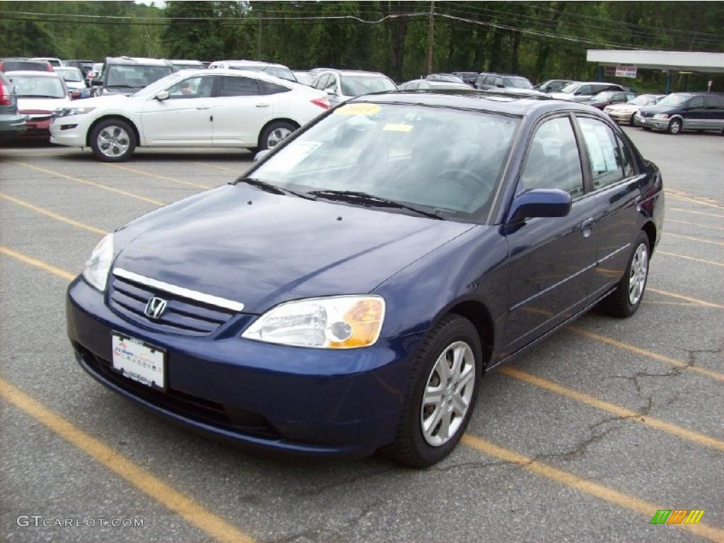 2003 Civic EX Sedan - Eternal Blue Pearl / Gray photo #20