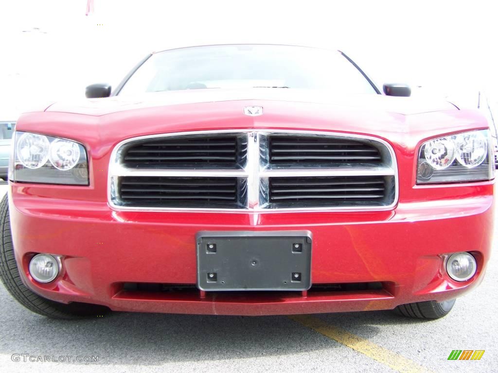 2008 Charger SXT - Inferno Red Crystal Pearl / Dark Slate Gray photo #3