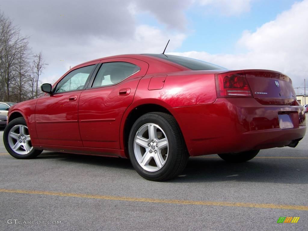 2008 Charger SXT - Inferno Red Crystal Pearl / Dark Slate Gray photo #6