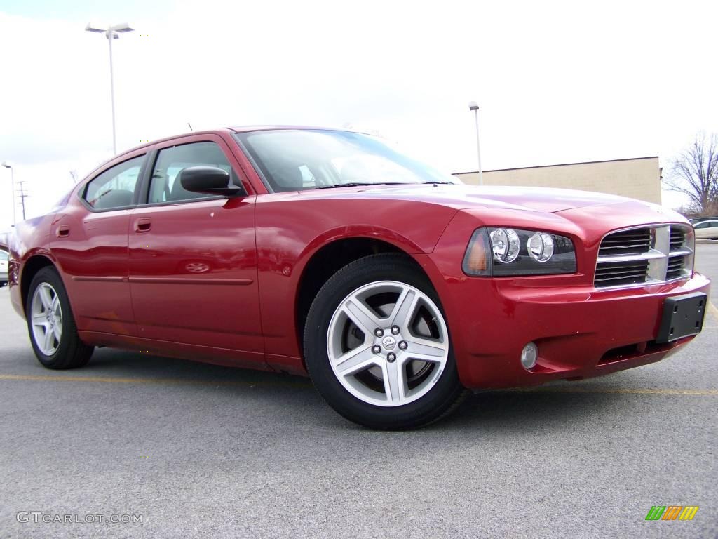 2008 Charger SXT - Inferno Red Crystal Pearl / Dark Slate Gray photo #8