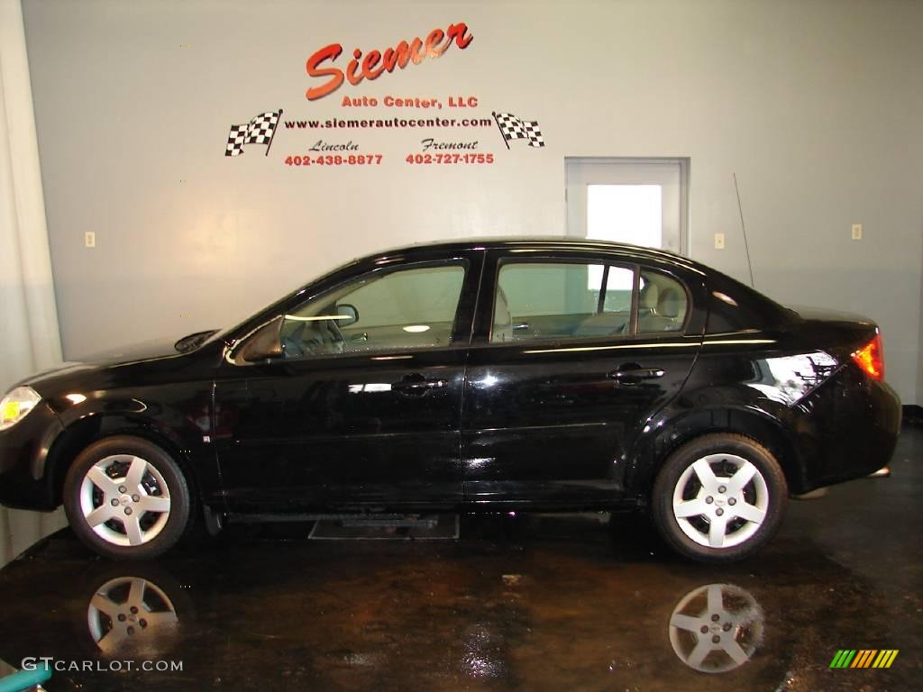 2007 Cobalt LS Sedan - Black / Gray photo #1