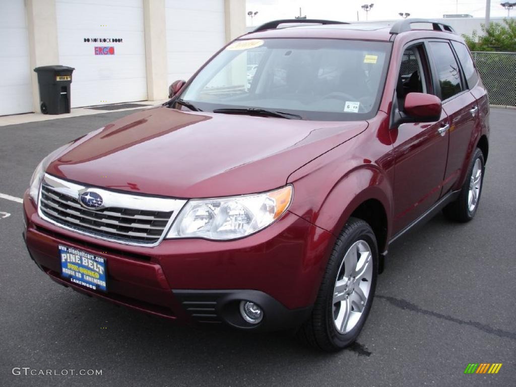 2009 Forester 2.5 X Limited - Camellia Red Pearl / Black photo #1