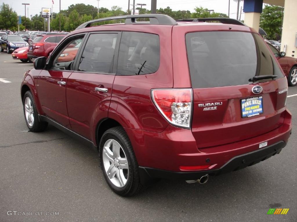 2009 Forester 2.5 X Limited - Camellia Red Pearl / Black photo #6