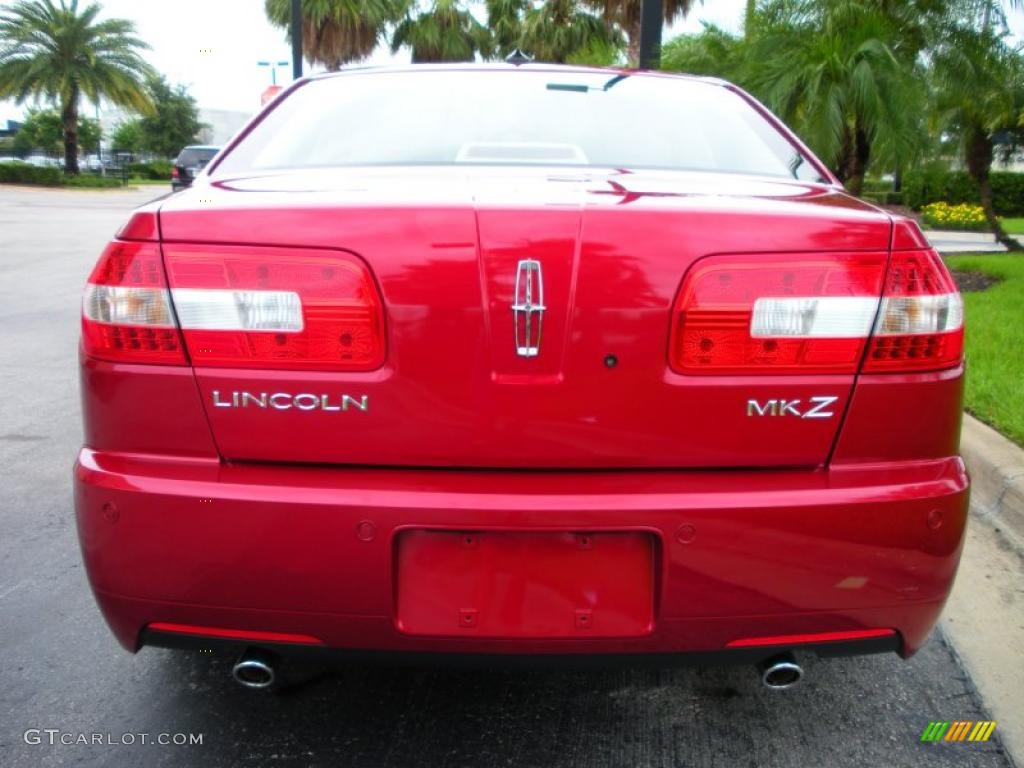 2008 MKZ Sedan - Vivid Red Metallic / Sand photo #7