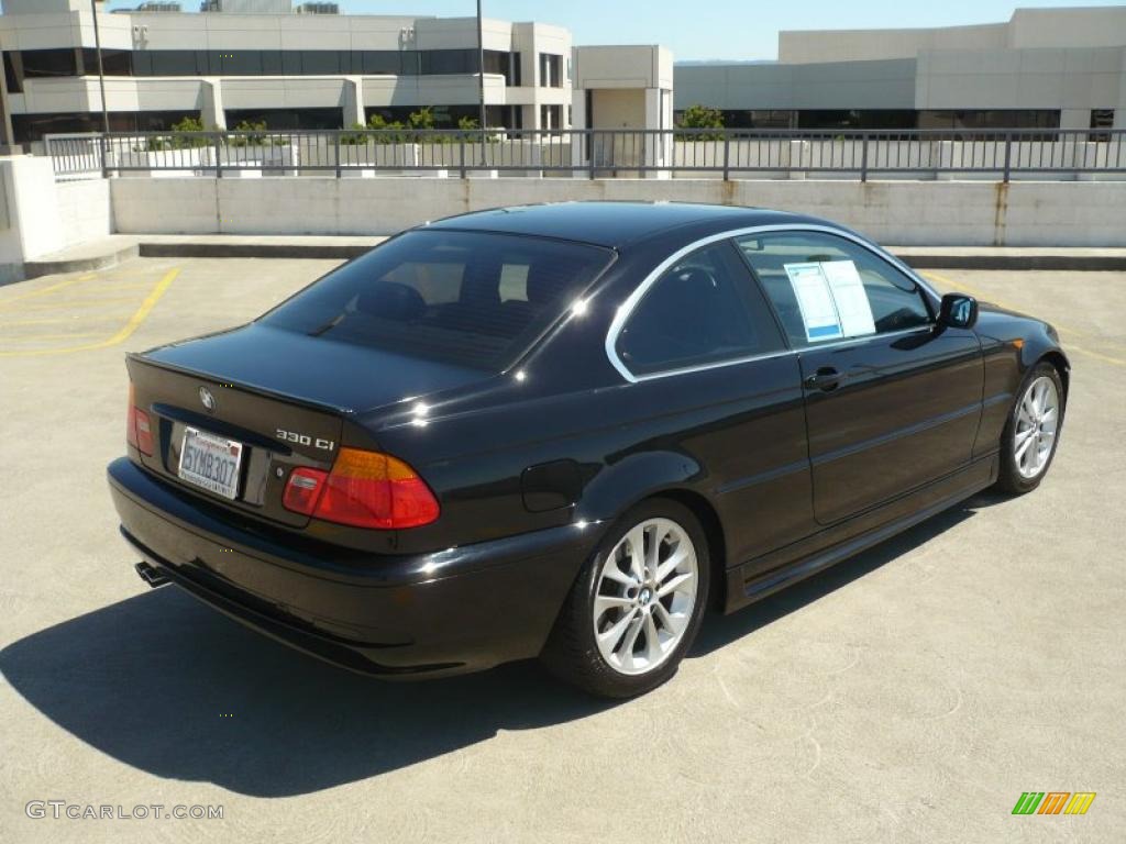 2004 3 Series 330i Coupe - Black Sapphire Metallic / Black photo #7