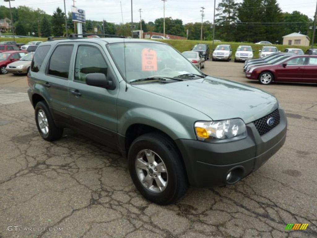 2007 Escape XLT V6 - Titanium Green Metallic / Medium/Dark Pebble photo #6