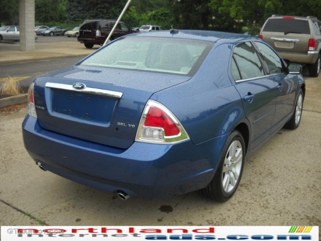 2009 Fusion SEL V6 - Sport Blue Metallic / Medium Light Stone photo #2