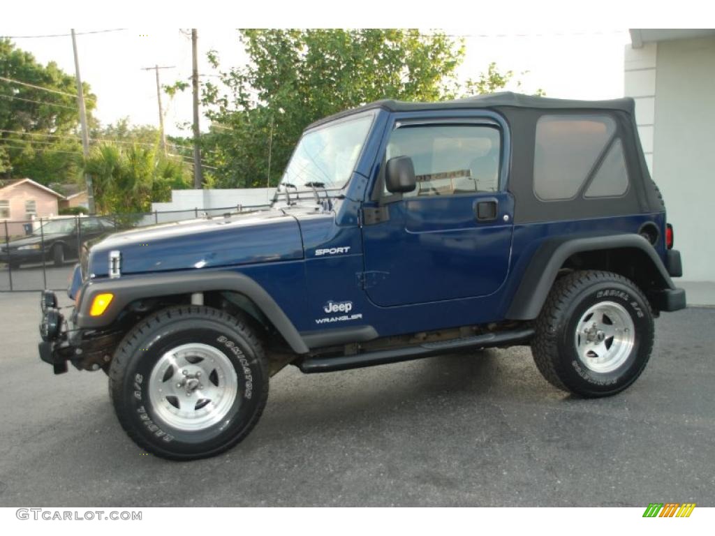 2004 Wrangler Sport 4x4 - Patriot Blue Pearl / Dark Slate Gray photo #6