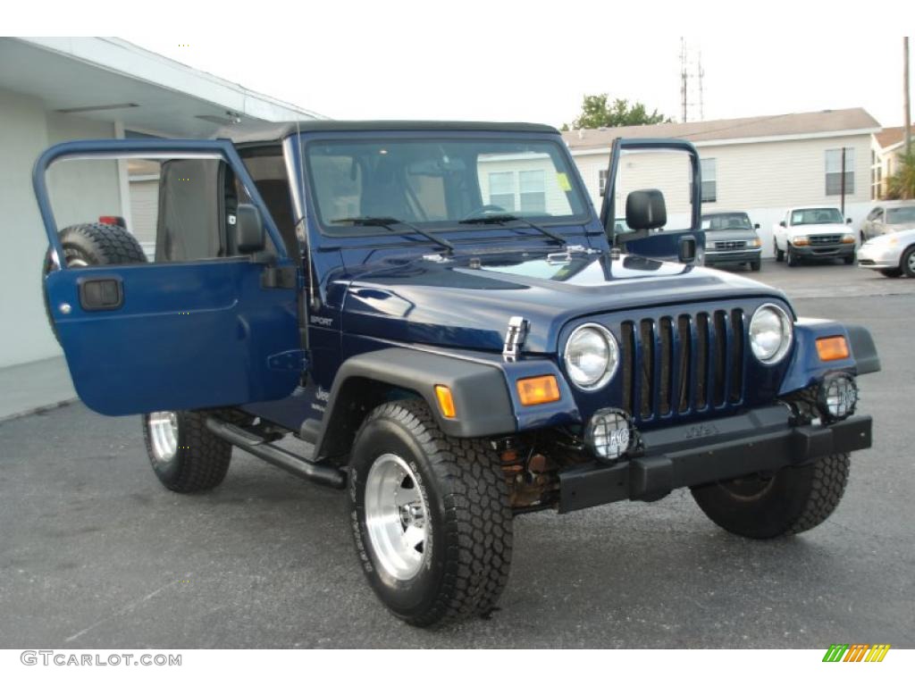 2004 Wrangler Sport 4x4 - Patriot Blue Pearl / Dark Slate Gray photo #10