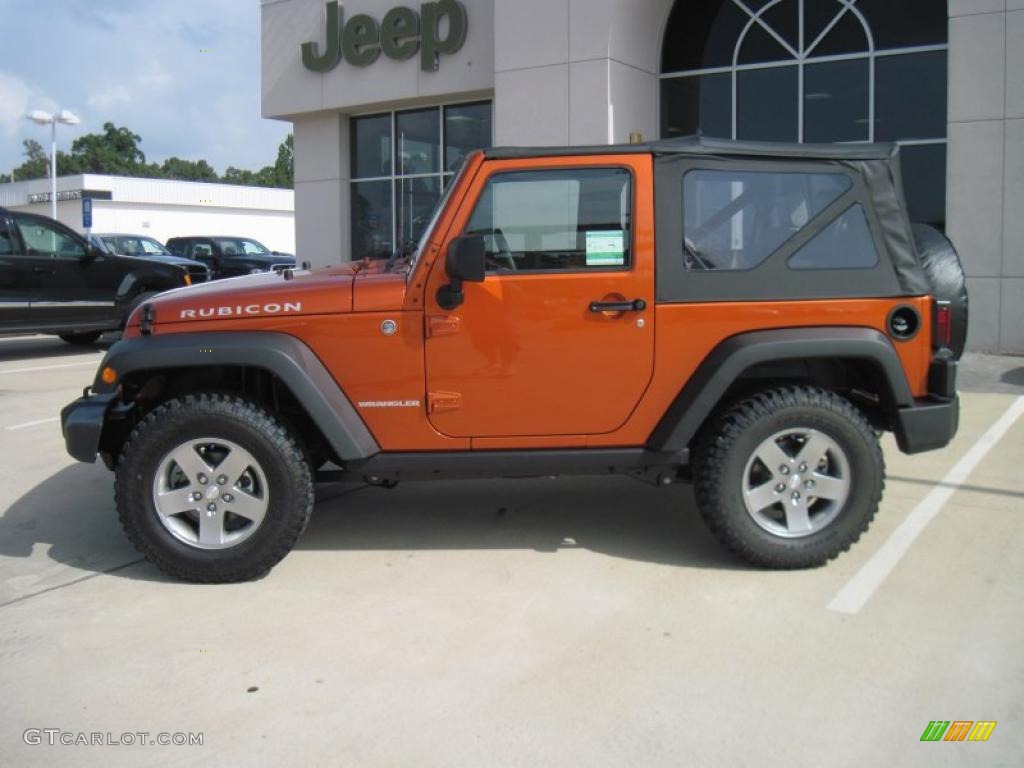 2010 Wrangler Rubicon 4x4 - Mango Tango Pearl / Dark Slate Gray/Medium Slate Gray photo #3