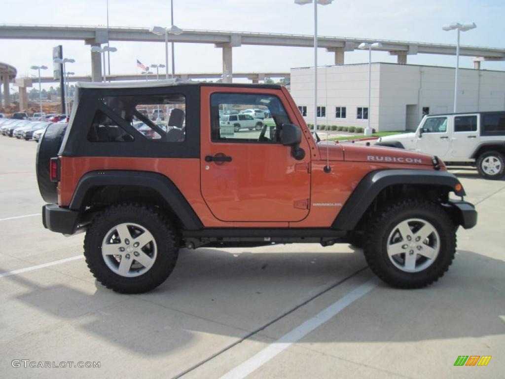 2010 Wrangler Rubicon 4x4 - Mango Tango Pearl / Dark Slate Gray/Medium Slate Gray photo #4