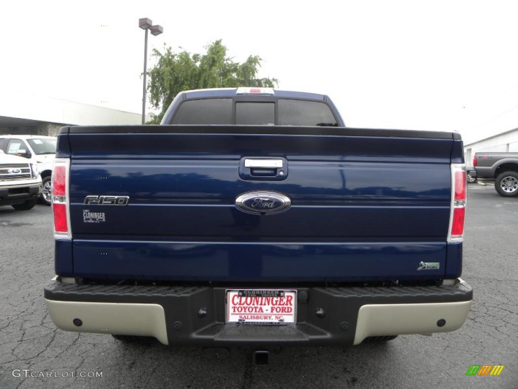 2010 F150 Lariat SuperCrew - Dark Blue Pearl Metallic / Tan photo #4