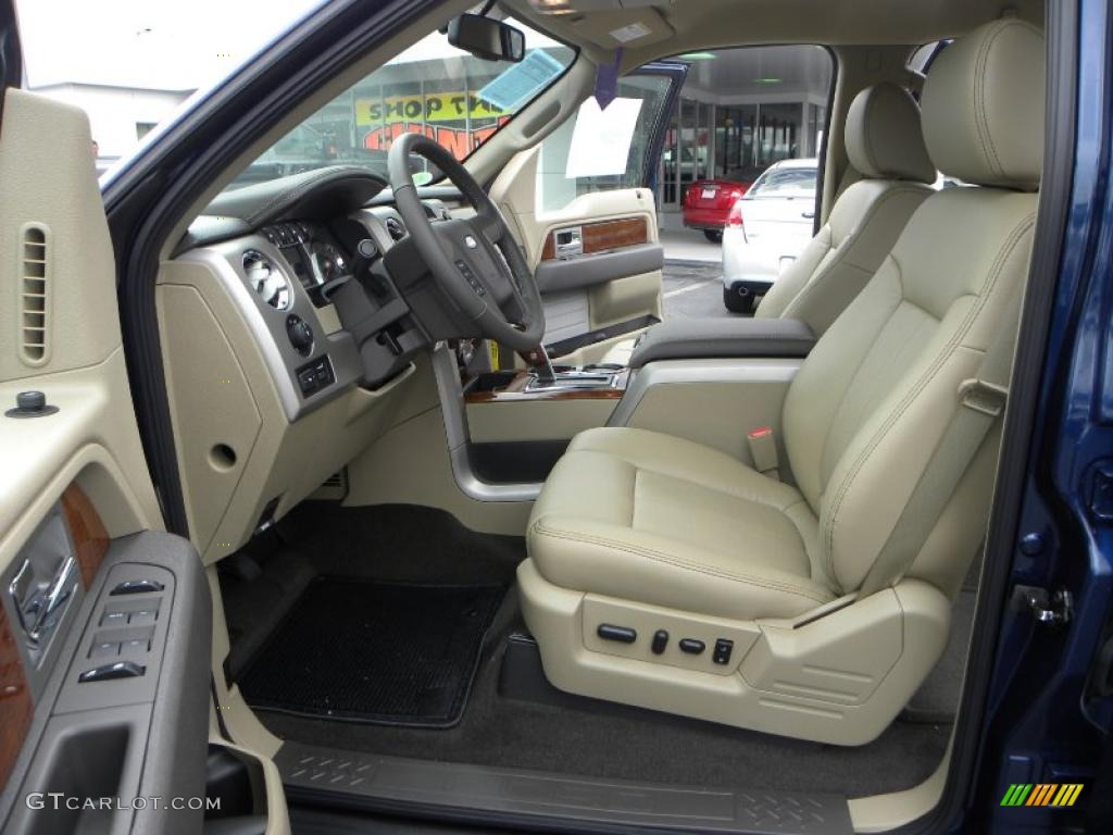 2010 F150 Lariat SuperCrew - Dark Blue Pearl Metallic / Tan photo #9