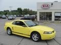 2003 Zinc Yellow Ford Mustang V6 Coupe  photo #1