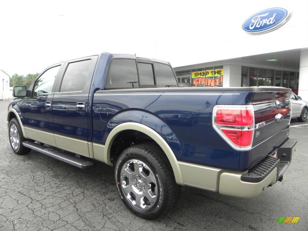 2010 F150 Lariat SuperCrew - Dark Blue Pearl Metallic / Tan photo #32