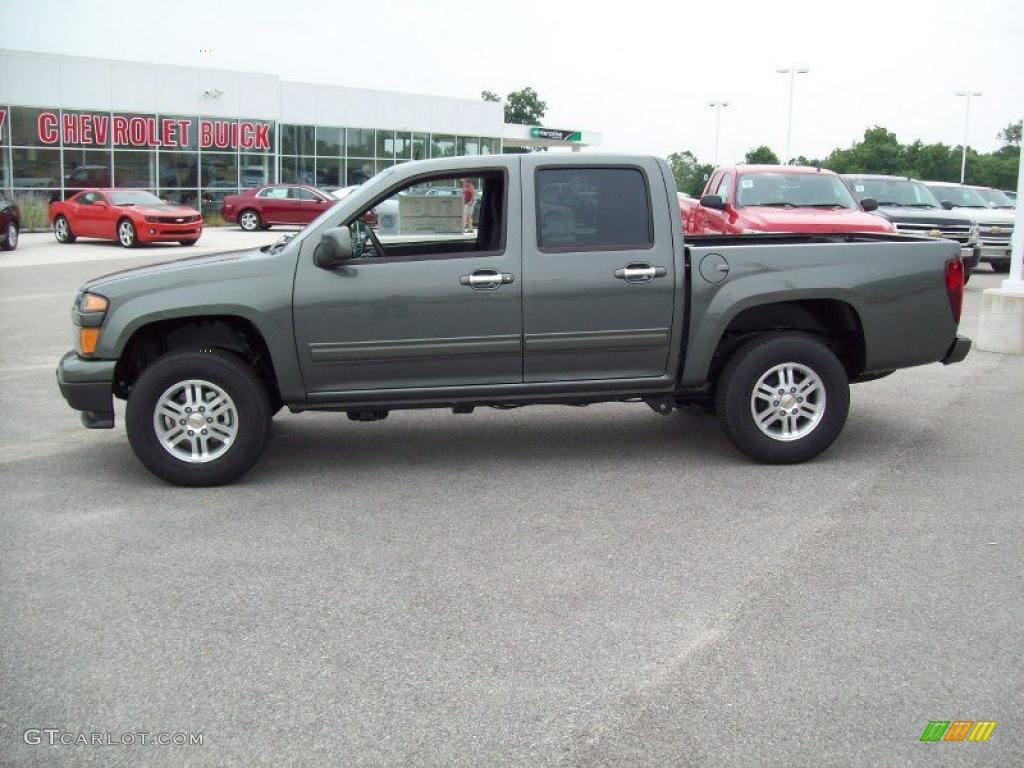 2010 Colorado LT Crew Cab 4x4 - Steel Green Metallic / Ebony photo #12